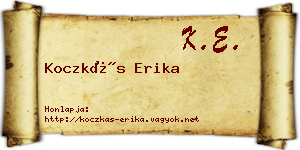 Koczkás Erika névjegykártya