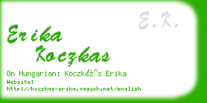 erika koczkas business card